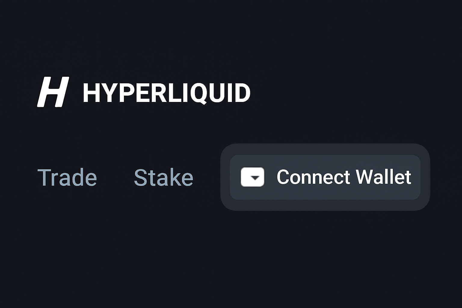 sleek screenshot of Hyperliquid app wallet connection button on dark UI