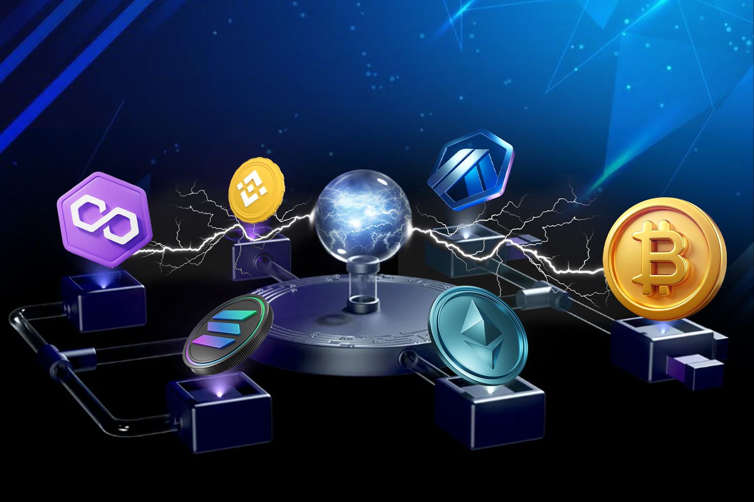 Blockchain security cross-chain trading illustration